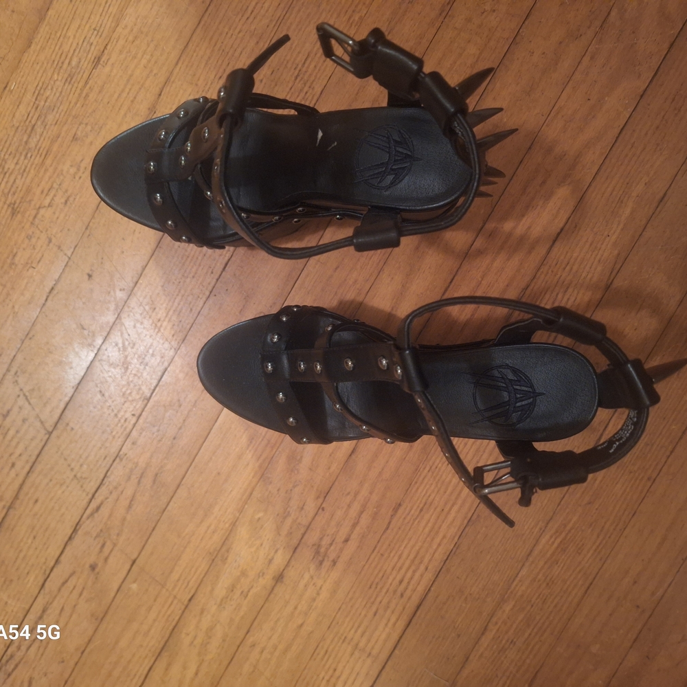 Black Studded Platform Heels - Picture 7 of 8